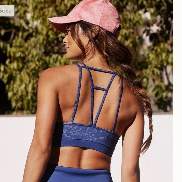 Daily Practice by Anthropologie Sofia Sports Bra in Navy Leopard - Picture 2 of 11